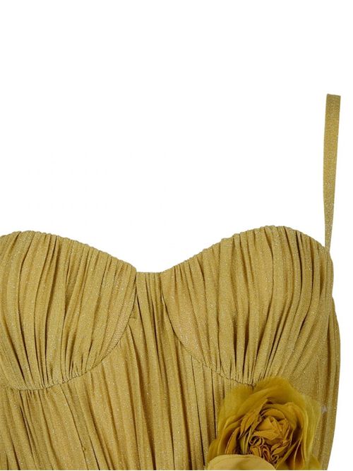 Abito Red Carpet in jersey lurex con fiore Curry Elisabetta Franchi | ABR2252E2DC6